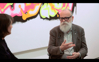 AA Bronson in conversation w Emily Pethick @ Maureen Paley (2015).