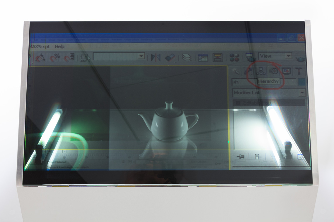 Constant Dullaart, 'Utah Teapot Playlist', screen, youtube playlist, melitta teapot, 2014, 135 x 72 x 41 cm