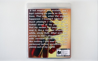 Andrea Crespo, ΑΩ, 2014, Playstation 3 game disc case, images, lottery ticket, quote by Elliot Rodger(UC Santa Barbara) (Back)