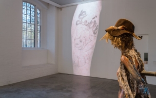 Left-right: Morag Keil + Stuart Uoo. Installation view of <i>Looks</i> (22 April 2015 - 21 June, 2015). Institute of Contemporary Arts London (ICA). Photo by Mark Blower.