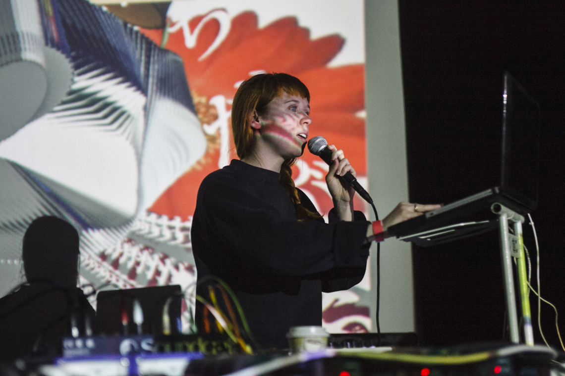Holly Herndon at Space-Time Festival (2014). Photo by Mike Cameron. Courtesy Wysing Arts Centre.