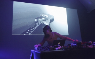 Nik Colk Void at Space-Time Festival (2014). Photo by Mike Cameron. Courtesy Wysing Arts Centre.