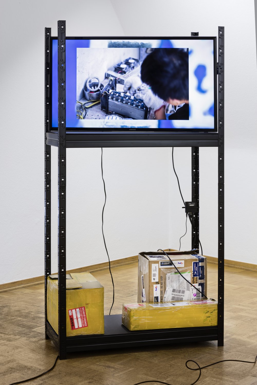 Yuri Pattison @ <i>Transparencies</i> (2015-16). Install view. Courtesy Kunstverein, Bielefeld.