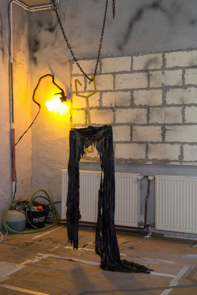 Viktor Briestensky, <i>Hangers</i> (2015) Install view. Trevor Good, Courtesy Ashley Berlin.