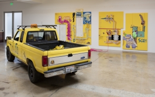 Yung Jake <em>Caution: Wet Floor</em> (2017) Installation view. Courtesy the artist + Steve Turner, Los Angeles.