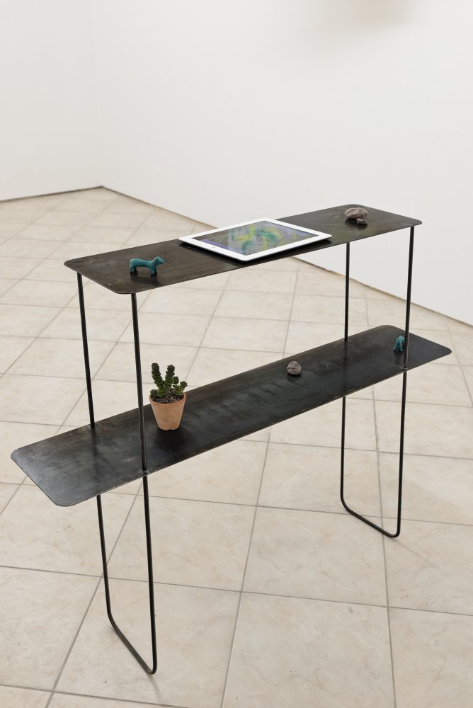 Hadrien Gérenton, 'Sculpture de mobilier (guilty shelf)' (2015). Install view. Courtesy New Galerie, Paris.